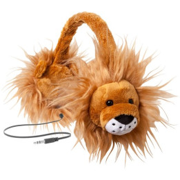 Animalz Furry Retractable Volume Limiting Over-the-Ear Headphones - Lion