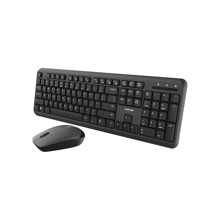 CANYON SET-W20 UK/US Keyboard+Mouse Velvet Wireless Black