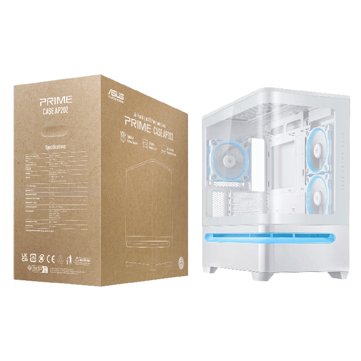 ASUS Prime AP202 ARGB mATX White Chassis