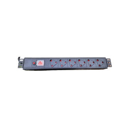 Zone Enclosures 6-Way 2M Hard Wire Lead Metal Black PDU
