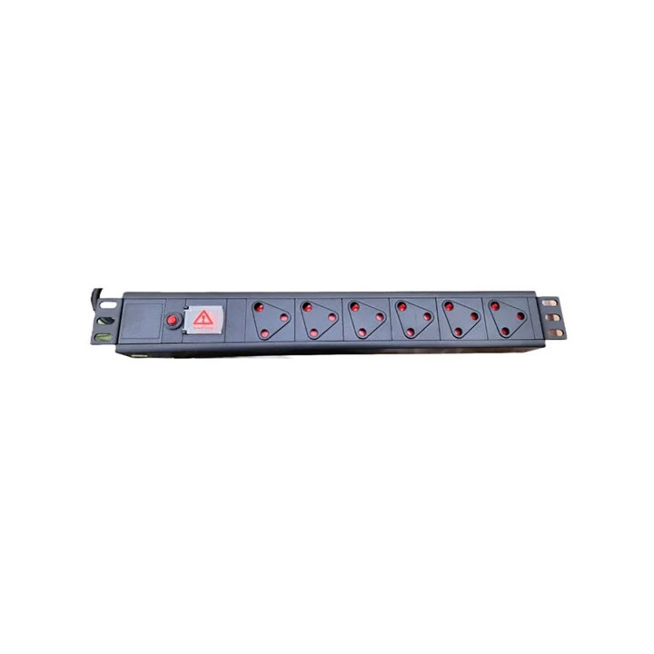 Zone Enclosures 6-Way 2M Hard Wire Lead Metal Black PDU