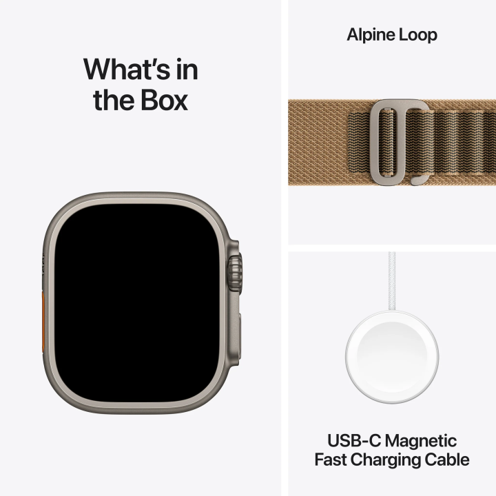 Apple Watch Ultra 4 GPS + Cellular 49mm Natural Titanium Case with Desert Alpine Loop - S
