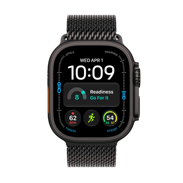 Apple Watch Ultra 4 GPS + Cellular 49mm Black Titanium Case with Black Titanium Milanese Loop - S