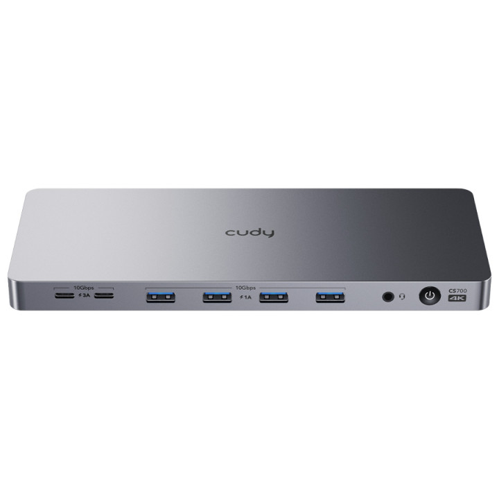 Cudy Dual 4K 10Gbps USB-A & USB-C Gigabit Ethernet Docking Station 