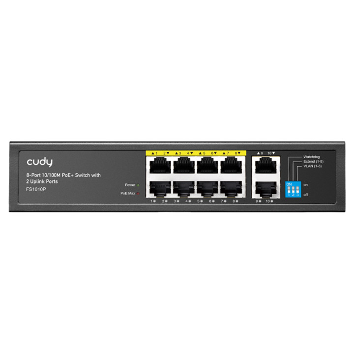 Cudy 10 Port Fast Ethernet 8 PoE 115W Switch 