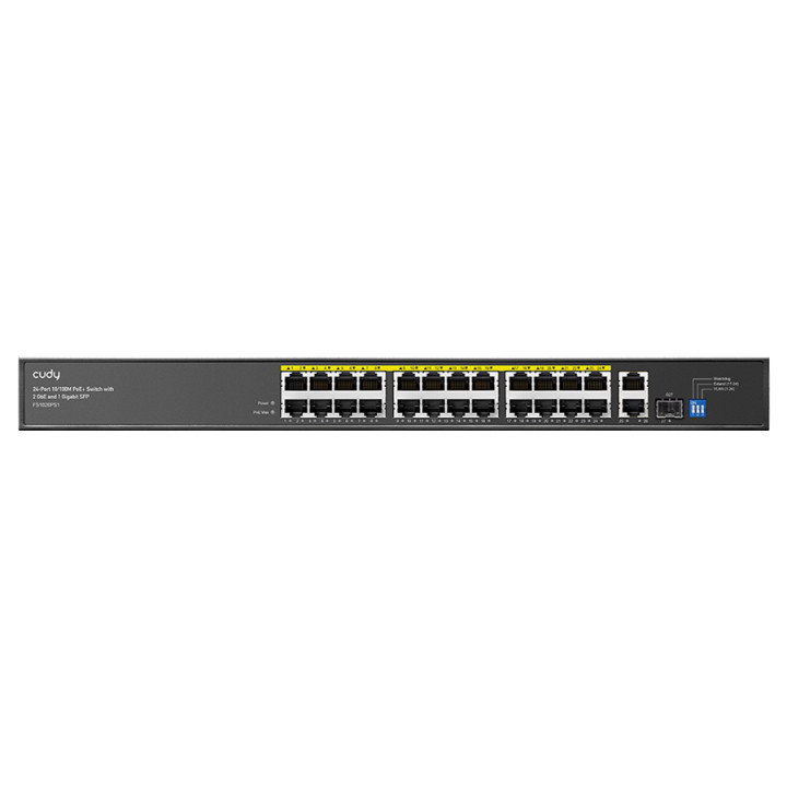 Cudy 24 Port Fast Ethernet PoE 290W 2 Gigabit 1SFP Switch 
