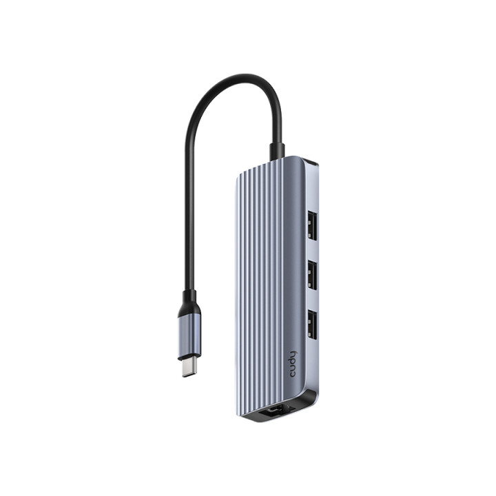 Cudy 6-in-1 4K 60Hz HDMI USB-A and USB-C Gigabit Ethernet Hub 