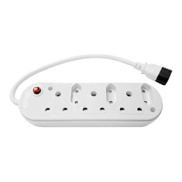 Multi Plug 3x16A 3x5A 0.5m IEC Cord White