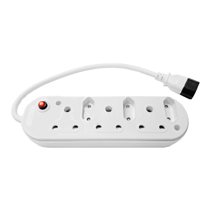 Multi Plug 3x16A 3x5A 0.5m IEC Cord White