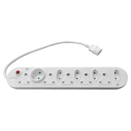 Multi Plug 5x16A 5x5A 0.5m IEC Cord White