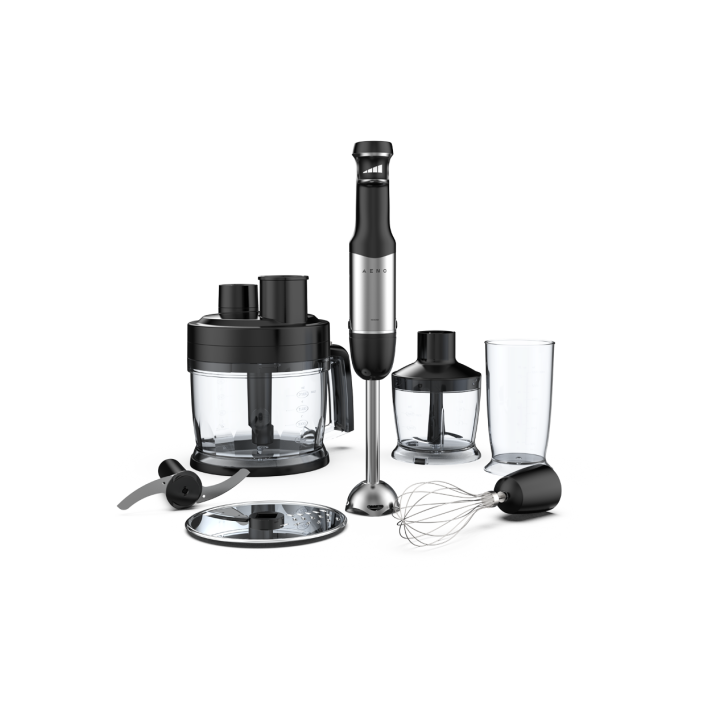 AENO Hand Blender HB3: 1000W, Smooth speed control, 0.5L Chopper, 2L Food processor,  Whisk, 0,6L Measuring jar