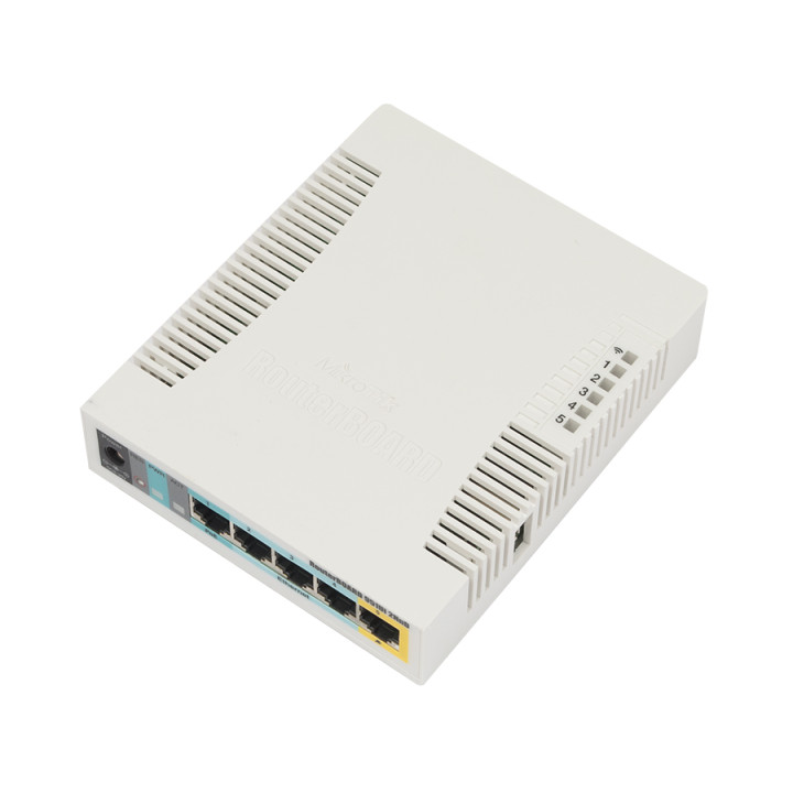 MikroTik 2.4GHz 2.5dBi 5 Port Ethernet WiFi Router 