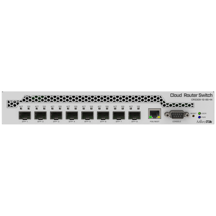 MikroTik Cloud Router Switch 8 Port SFP+ with PoE Input 