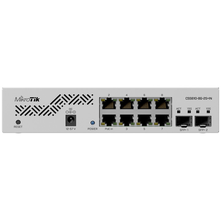 MikroTik SwOS Lite Cloud Smart Switch 8 Port Gigabit 2SFP+ PoE Input 
