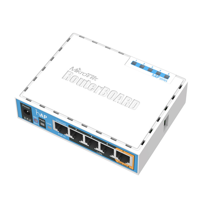MikroTik hAP 5 Port Ethernet 300Mbps WiFi 4 Router 