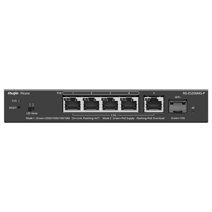 Reyee 5 Port 2.5Gbps with 4 PoE 70W 1SFP+ Smart Managed Switch 