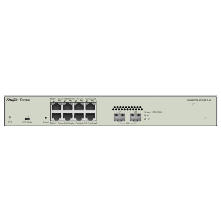 Reyee 8 Port Gigabit PoE 125W 2SFP Layer 2+ Smart Managed Switch 