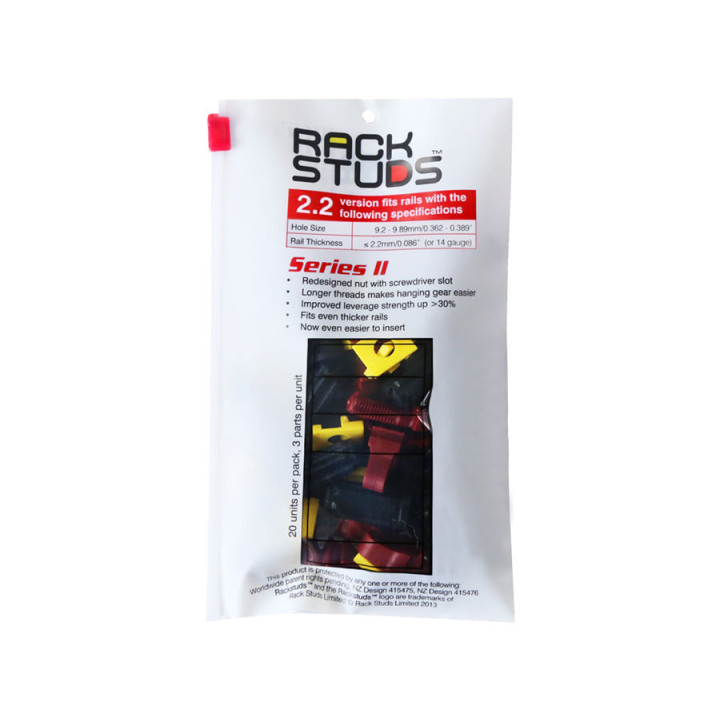 Rackstuds 2.2mm 20 Pack Red 