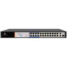 Scoop 24 Port Fast Ethernet PoE 250W 2 Gigabit 1SFP Switch