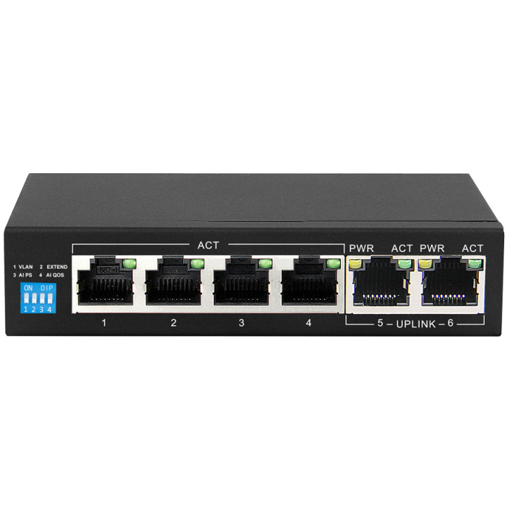 Scoop 6 Port Gigabit 4 PoE 60W Switch