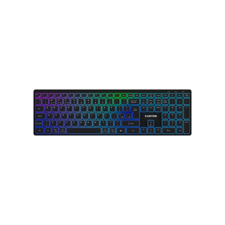 CANYON keyboard HKB-W11 UK/US RGB Dual Mode Wireless Black