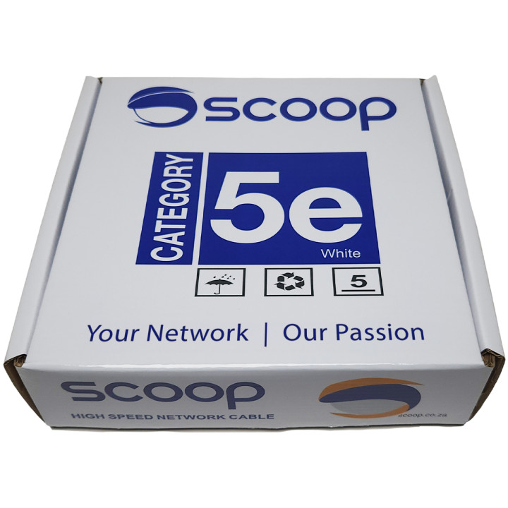 Scoop 100m Box Cat5e CCA White UTP Cable