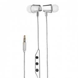 EB360 Stereo Earphones with Mic - White/Silver
