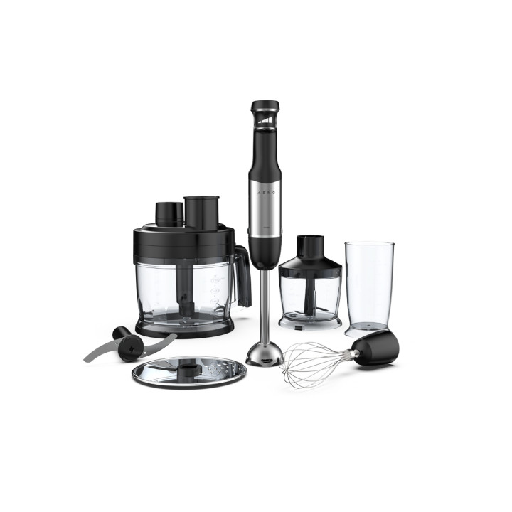 AENO Hand Blender HB3: 1000W, Smooth speed control, 0.5L Chopper, 2L Food processor,  Whisk, 0,6L Measuring jar