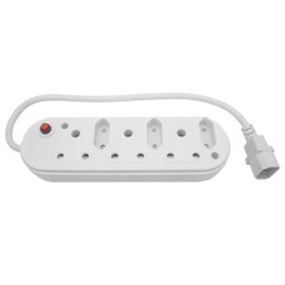Multi Plug 3x16A 3x5A 0.5m IEC Cord White