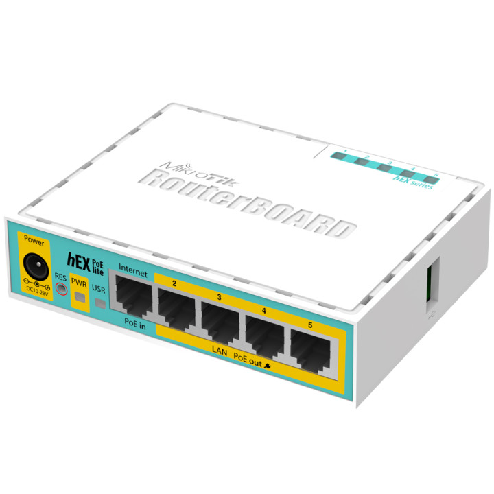 MikroTik hEX PoE Lite 5 Port Ethernet 4 PoE Router