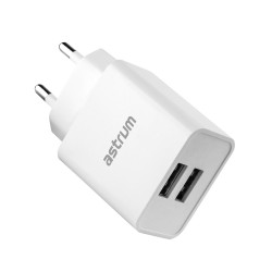 Pro Dual U24 12W 2.4A Dual USB Fast Travel Charger – White