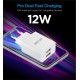 Pro Dual U24 12W 2.4A Dual USB Fast Travel Charger – White