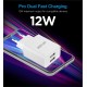 Pro Dual U24 12W 2.4A Dual USB Fast Travel Charger – White