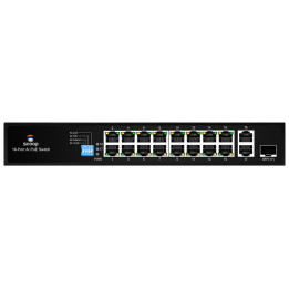 Scoop 16 Port Fast Ethernet PoE 150W 2 Gigabit 1SFP Switch