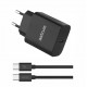 Pro PD20 Type-C 3A PD 20W Quick Travel Wall Charger + Type-C Cable – Black