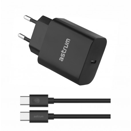 Pro PD20 Type-C 3A PD 20W Quick Travel Wall Charger + Type-C Cable – Black
