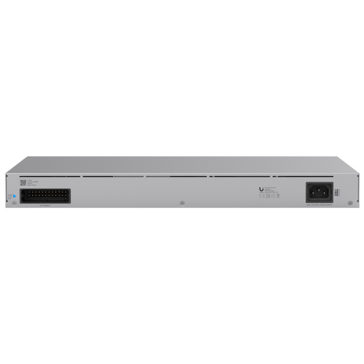 Ubiquiti rack-mount Cloud Gateway with 10 Gbps performance, multi-WAN load balancing, and two NVR drive bays designed for large-