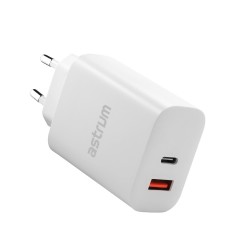 PRO PD65 3A 65W USB + Type-C PD Quick Travel Wall Charger - White