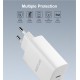 PRO PD65 3A 65W USB + Type-C PD Quick Travel Wall Charger - White