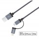 AC330 2-in-1 USB to Apple 8 pin Lightning + Micro USB MFI Braided Cable