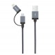 AC330 2-in-1 USB to Apple 8 pin Lightning + Micro USB MFI Braided Cable