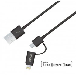 AC320 2-in-1 USB to Apple 8 pin Lightning + Micro USB MFI Cable