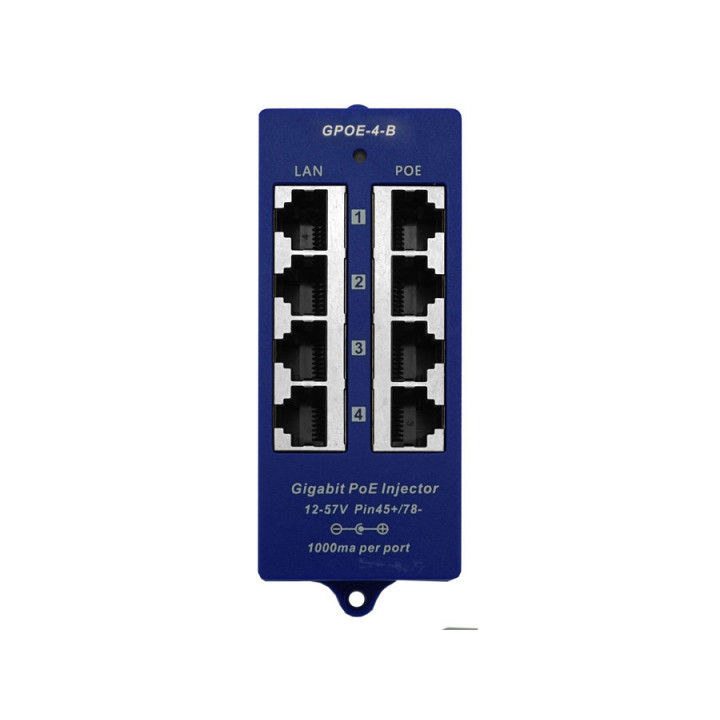 4 Port Gigabit Passive PoE Injector