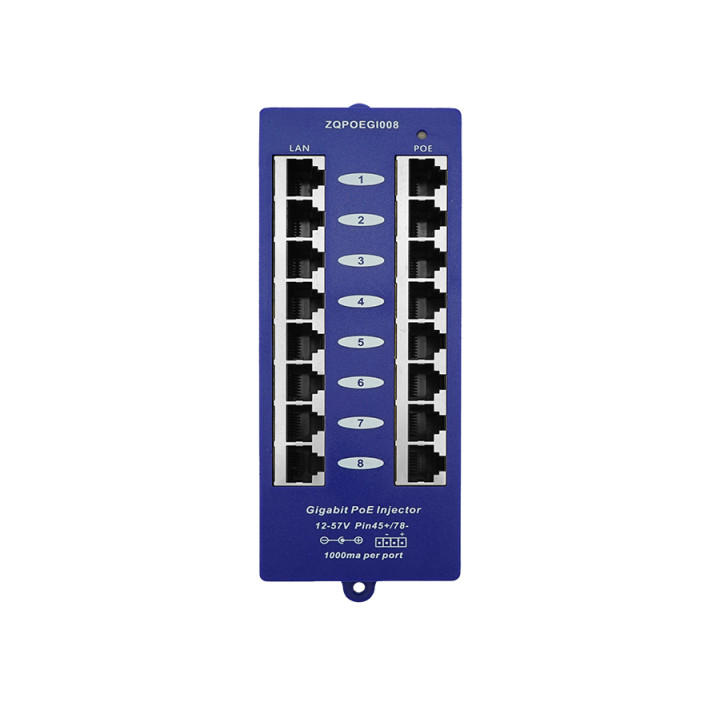 8 Port Gigabit Passive PoE Injector