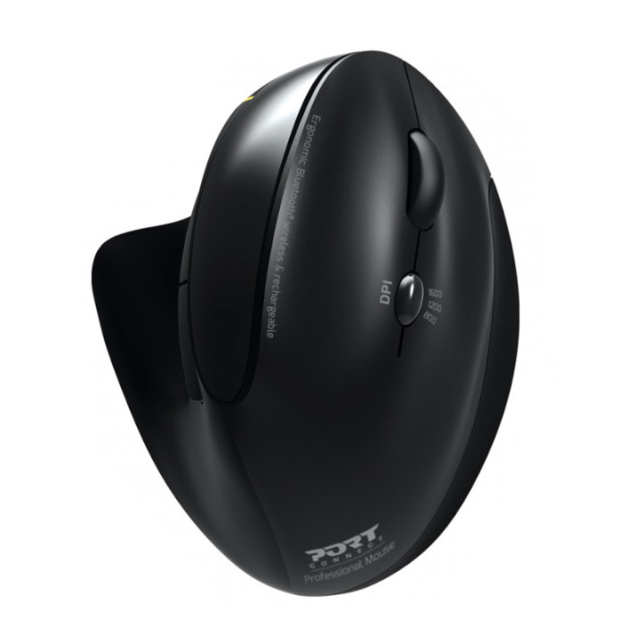 Port Connect Wireless Rechargeable Ergonoc Mouse Bluetooth
- Black