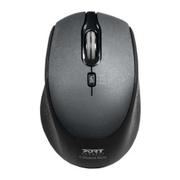 Port Connect Silent 1600DPI 3 Button Wireless Mouse - Black