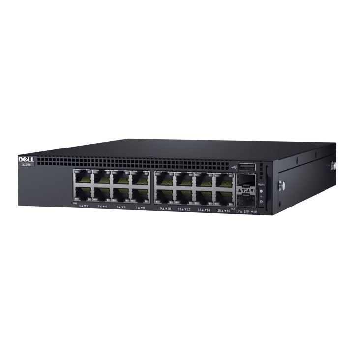 Dell Networking X1018 Smart Web Managed Switch/ 16x 1GbE and 2x 1GbE SFP ports Lifetime Limited Hardware Warranty Minimum Warran