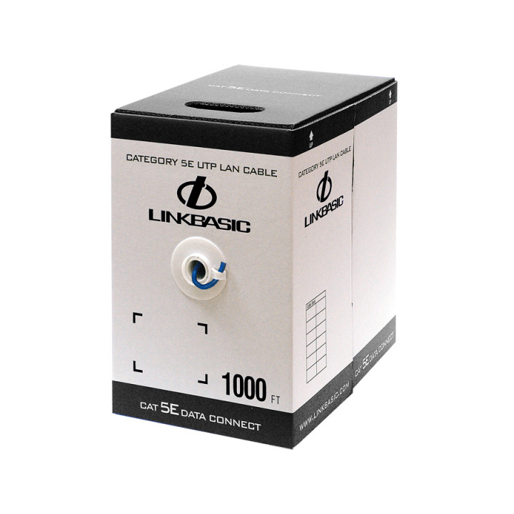 Linkbasic 305m Box Cat5e Solid Blue UTP Cable